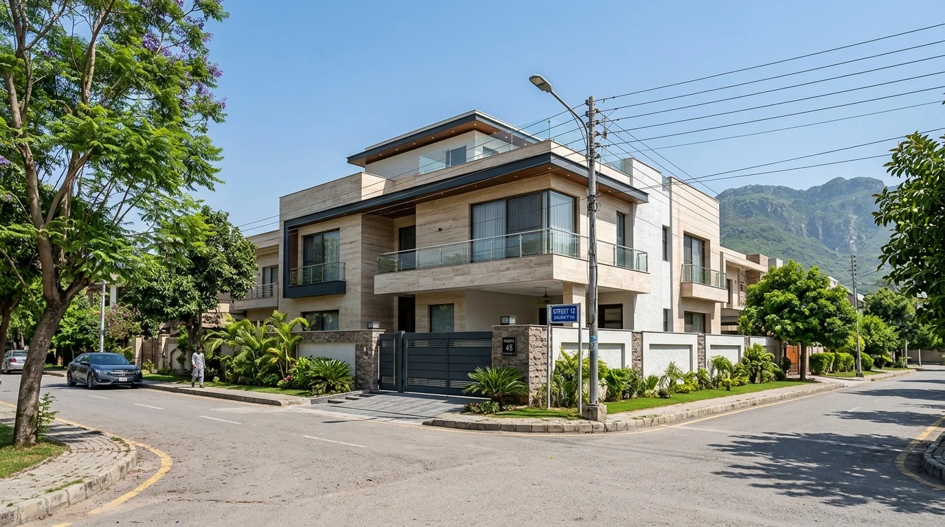 5 Marla Modern Corner Double Storey House B-17 Multi Gardens Islamabad