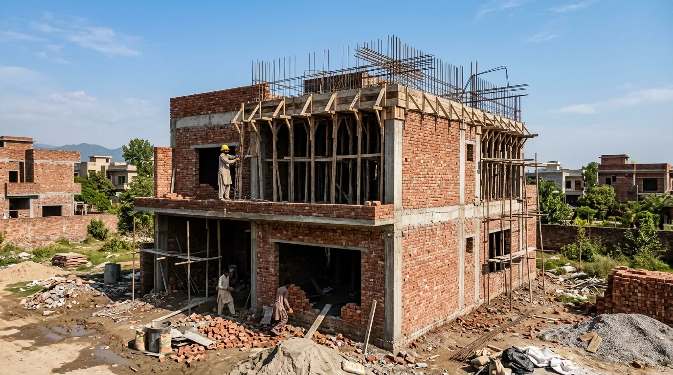 Grey Structure Construction Site Islamabad Grade 60 Steel